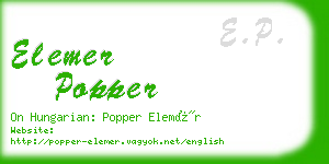 elemer popper business card